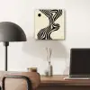 Beige - Lijnen - Golvend -  Abstract aluminium wit klein -sfeer5