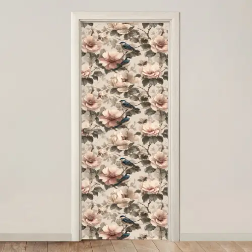 Klassiek - Vogels - Kleurrijk deurposter klein 289 -3d_beige