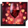 Rood - Wijn - Hartjes Inductie beschermer vinyl 3mm middel -3d