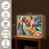 Schilderij - Abstract - Bloemen - Roze Light Box met batterij (Wandlamp) middel -USP_websiteoverzichtNL