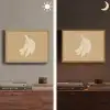 Bananen - Beige - Lijntekening - Minimalistisch Light Box met batterij (Wandlamp) middel -sfeer3