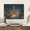 Kerstfeest - Dorp - Donker PET vilt klein -sfeer1