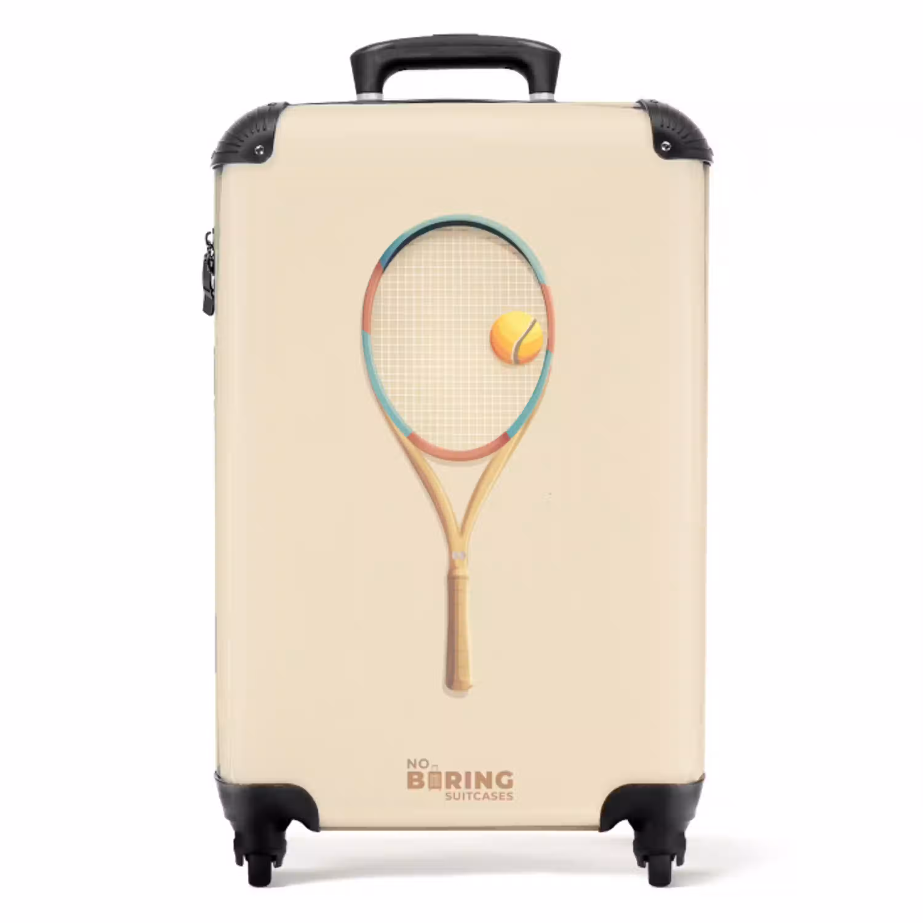 Een tennisracket in beige tinten NBS - Handbagage koffer - Volwassenen Unisex middel -productfoto_recht