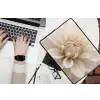 Bloem - Dahlia - Wit laptophoes neopreen klein -bureau