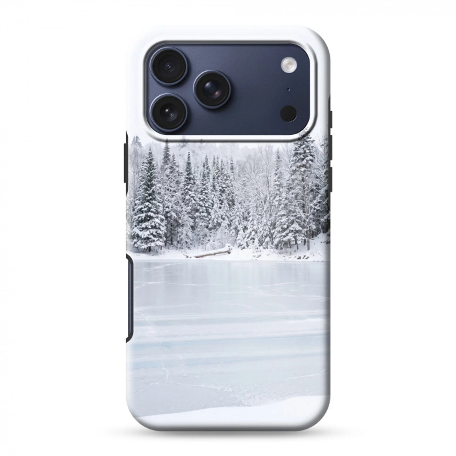Meer - Dennen - IJs - Winter - Rustgevend Toughcase MagSafe Apple iPhone 17 Pro Max klein -3d