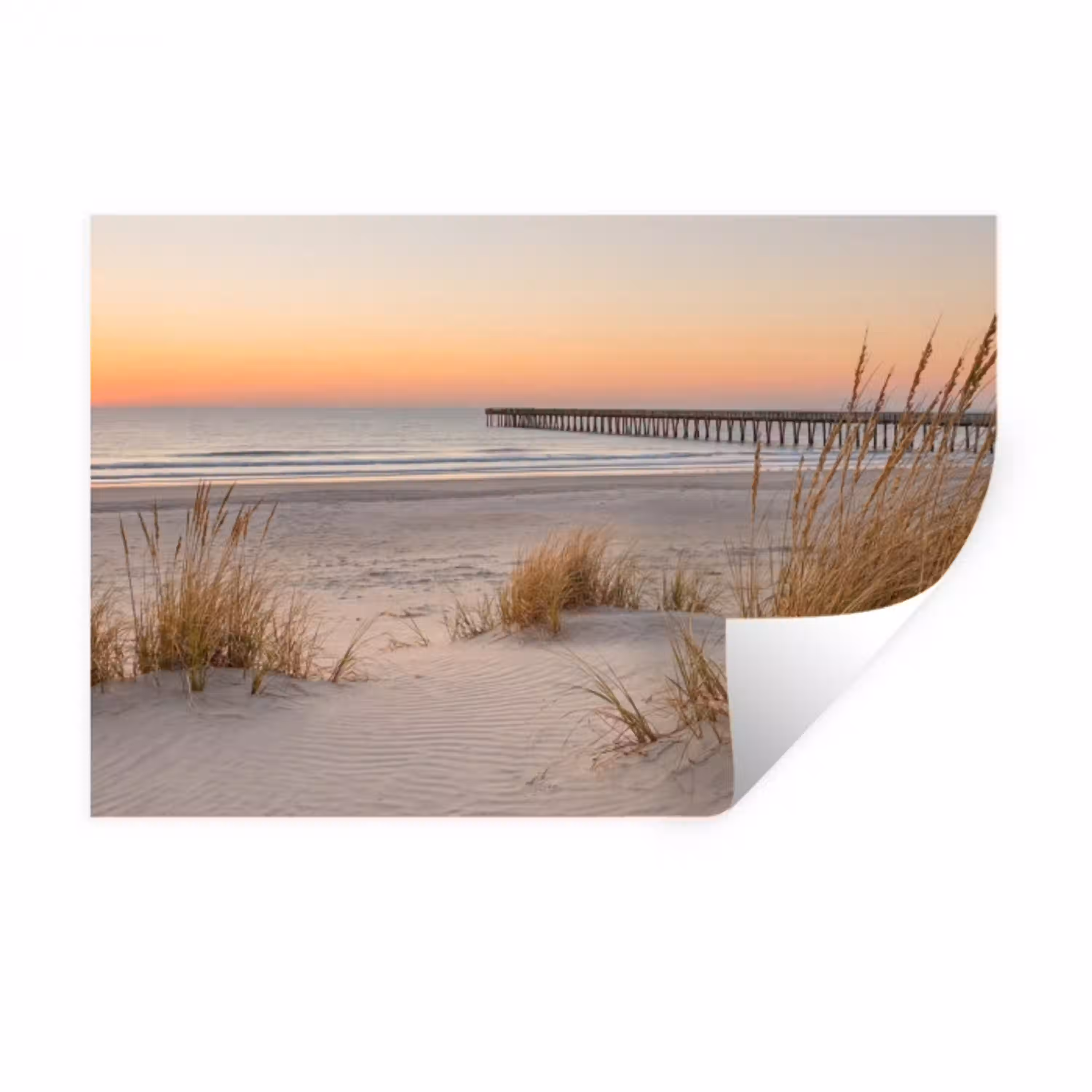 Pier - Zonsondergang - Strand Muursticker klein -3d