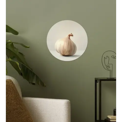 Knoflook - Natuurlijk - Beige Wandcirkel behangsticker klein -sfeer2