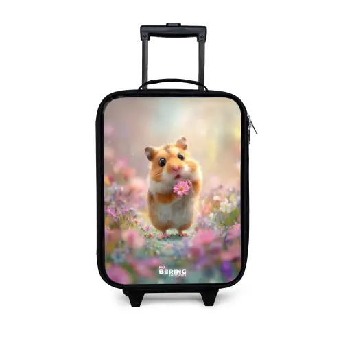 Hamster - Bloem - Natuur - Dier Kinderkoffer - Zwart klein -3d
