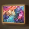 Marmer - Kleurrijk - Kleuren - Abstract Light Box met batterij (Wandlamp) middel -z3d_website
