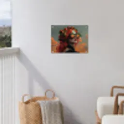 Vrouw - Kroon - Tomaat - Bascilicum - Zonnebril tuinposter los doek klein -sfeer8