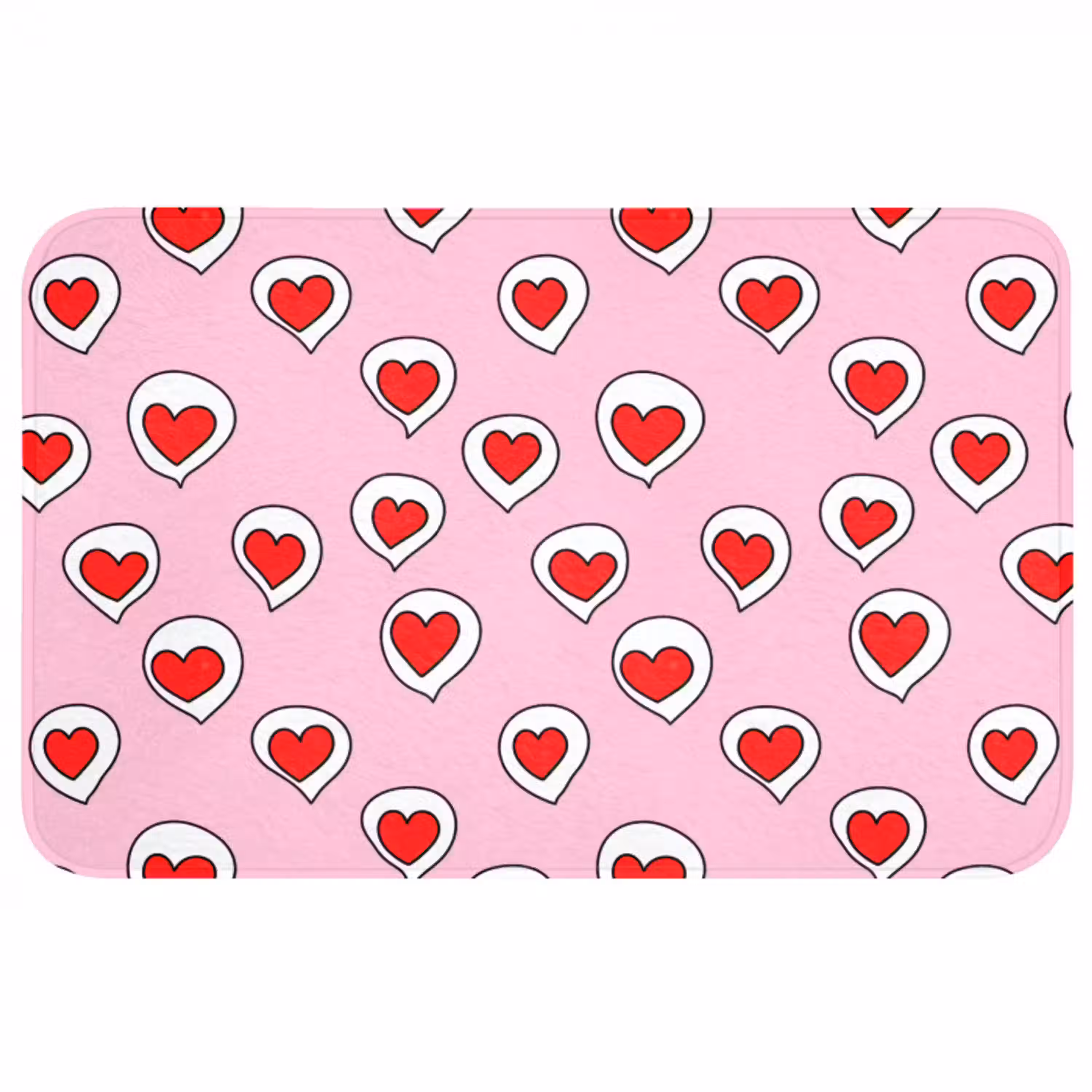 Hartjes - Patroon - Rood Badmat middel 997 -3d