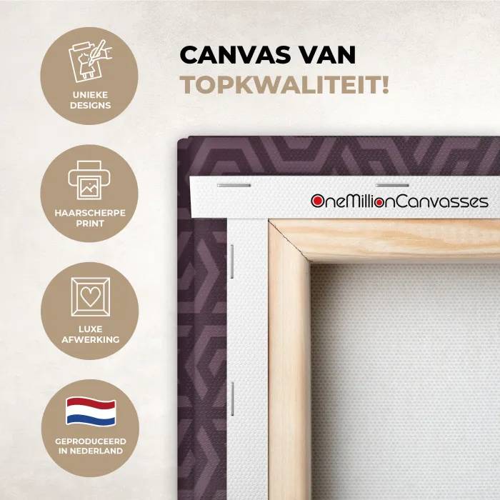 Paars - Geometrisch - Patroon - Donker canvas 2cm xxl 828 -sfeer2