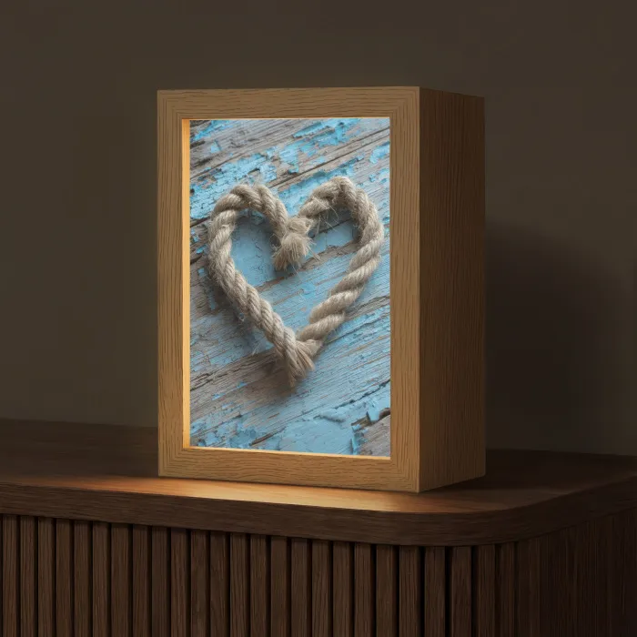 Hart - Touw - Hout - Rustiek Light Box met kabel (Tafellamp) klein -z3d_website