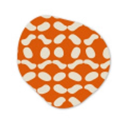 Oranje - Organische vormen - Wit Wandcirkel Organisch Forex 3mm klein 629 -3d