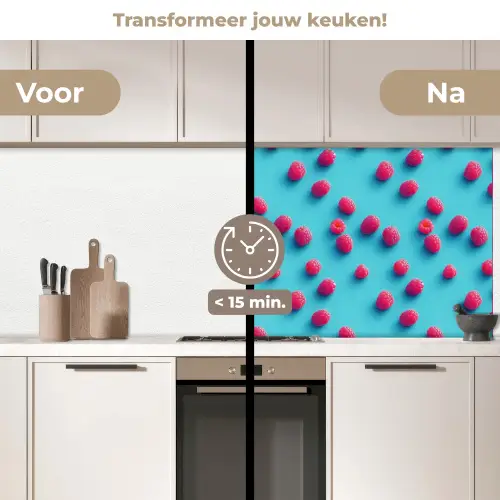 Blauw - Frambozen - Roze keuken achterwand 2 middel 871 -voor-na2_NL