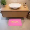 Roze - Groene Bonjour - art-deco Badmat klein -sfeer1