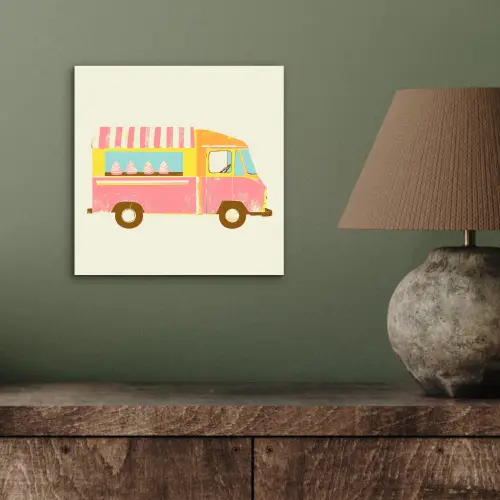 Ijskar - Retro - Softijsjes - Roze aluminium wit klein -sfeer2