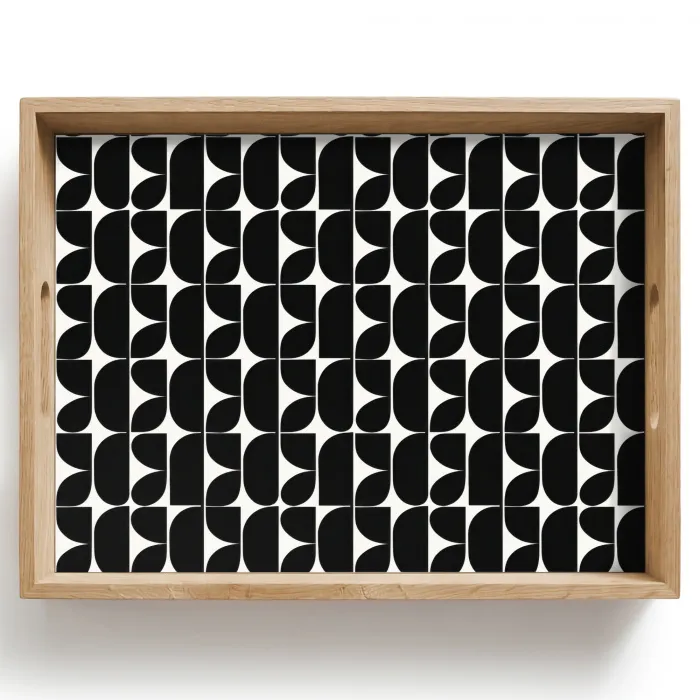 Modern - Geometrisch - Zwart Dienblad Rechthoek middel 911 -z3d_shopping