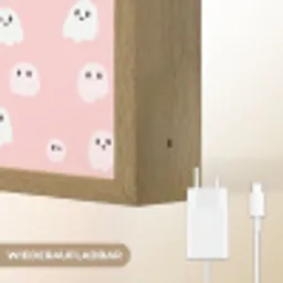 Spookjes - Patroon - Roze Light Box met batterij (Wandlamp) middel 907 -USP_websiteoplaadbaarDE