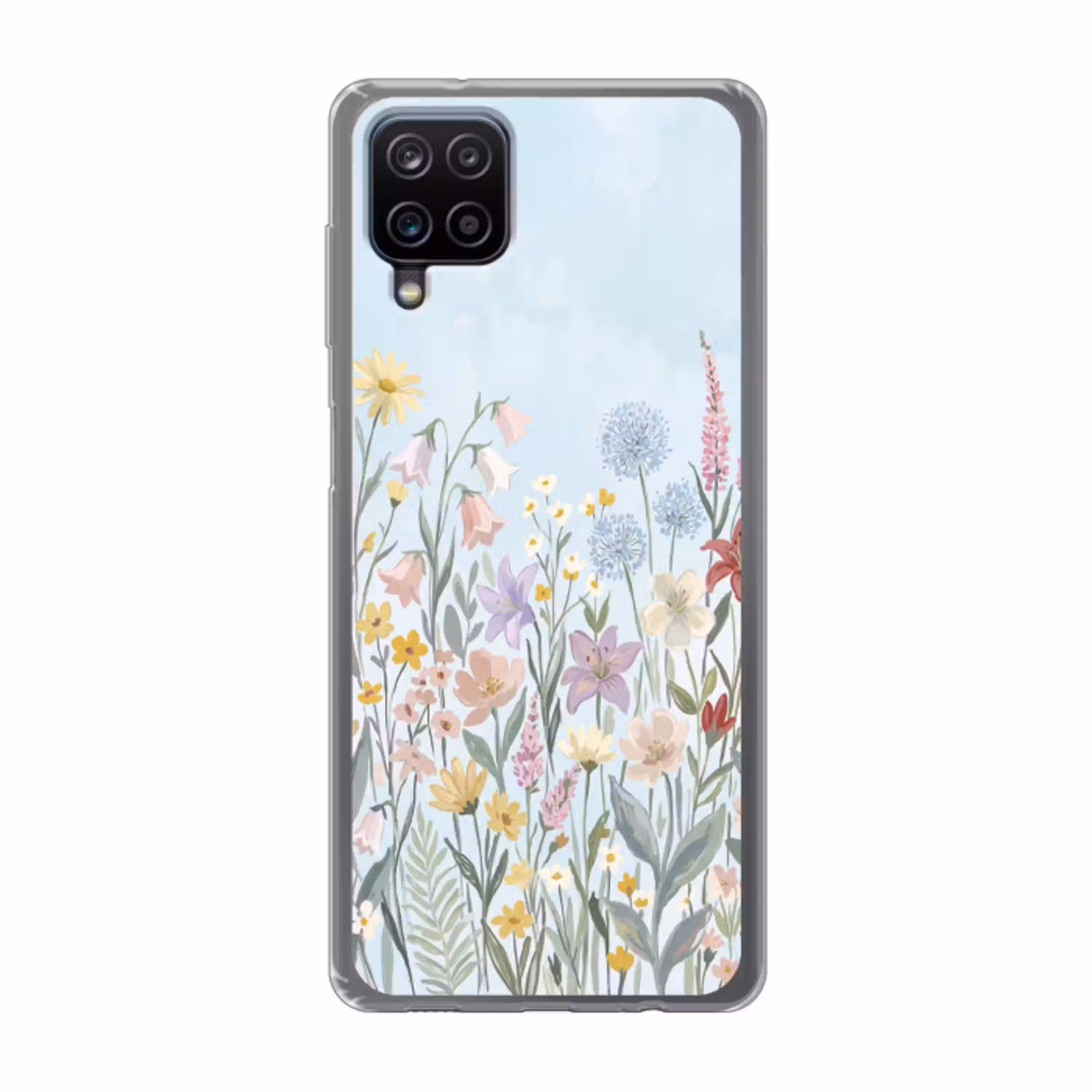 Weidebloemen - Illustratie - Kleurrijk Telefoonhoesje Samsung Galaxy A12 klein -3d