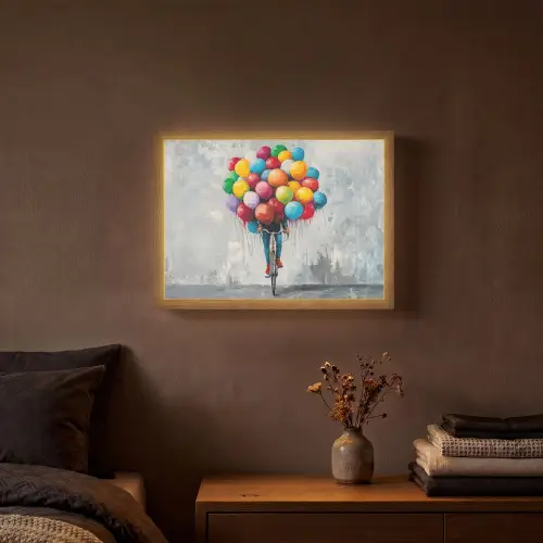 Balonnen - Street art - Vintage Light Box met batterij (Wandlamp) middel -sfeer4