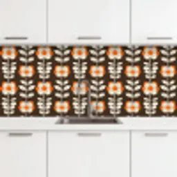Bloemen - Retro - Bruin keuken achterwand 2 middel 871 -3d