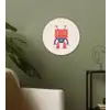 Robot - Tandwiel - Gezicht - Antenne - Kids - Jongetjes Wandcirkel kunststof plaat 5mm dik klein -sfeer3