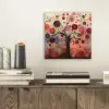 Levensboom - Bloemen - Roze - Hippie - Kunst aluminium wit klein -sfeer1