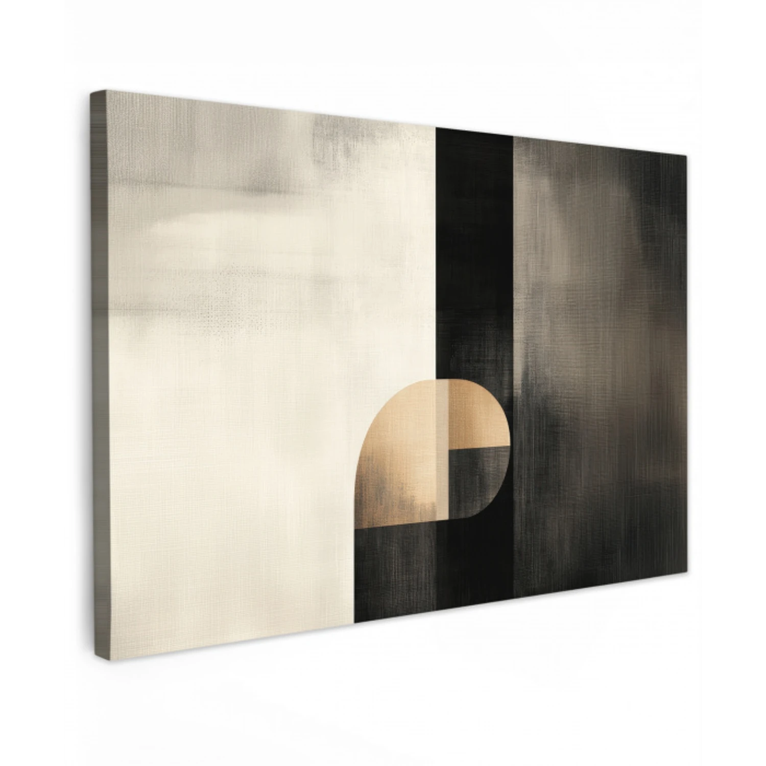 Vormen - Modern - Zwart Tuinposter op houten frame 2 cm dik klein -3d