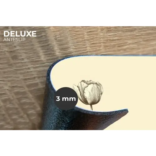Illustratie - Tulp - Zwart Placemat vinyl groot -closeup