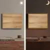 Houtlook - Bruin - Hout Light Box met batterij (Wandlamp) middel -sfeer3