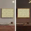 Schaak - Patroon - Groen Light Box met batterij (Wandlamp) middel 907 -sfeer3
