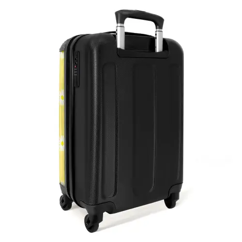 Pastel - Margieten op pastelgele achtergrond NBS - Handbagage koffer - Kinderen Unisex middel -achterkant