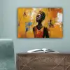 Vrouw - Ogen - Penseelstreken - Geel canvas 2cm klein -sfeer4