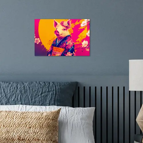 Varken - Bloemkroon - Kimono - Abstract poster papier klein -sfeer2
