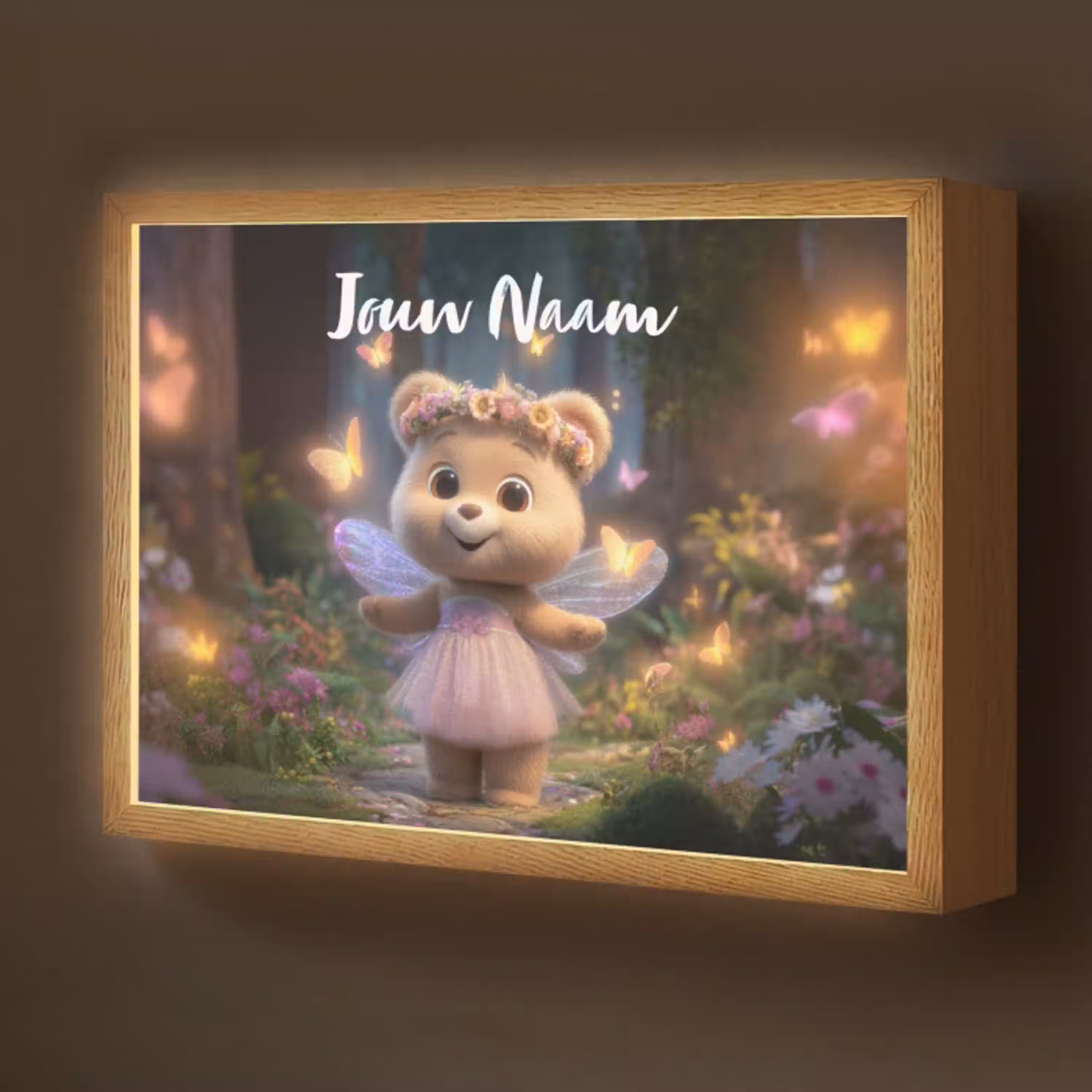 Beer - Vlinders - Bos - Fairy Light Box met batterij (Wandlamp kind) middel -z3d_website