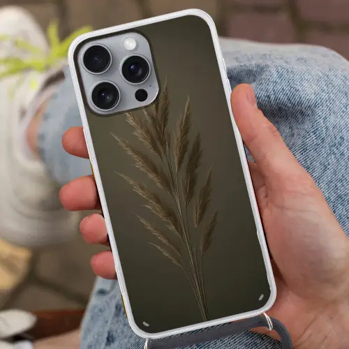 Tak - Pluimgras - Donkerbruin Hoesje iPhone 16 Pro Max met koord klein -sfeer3