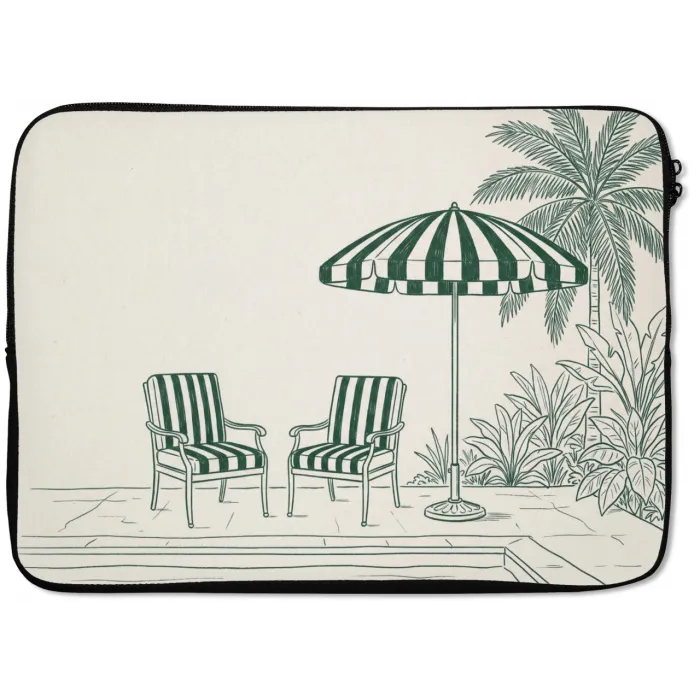 Terras - Illustratie - Groen laptophoes neopreen klein -zkaufland3dotto