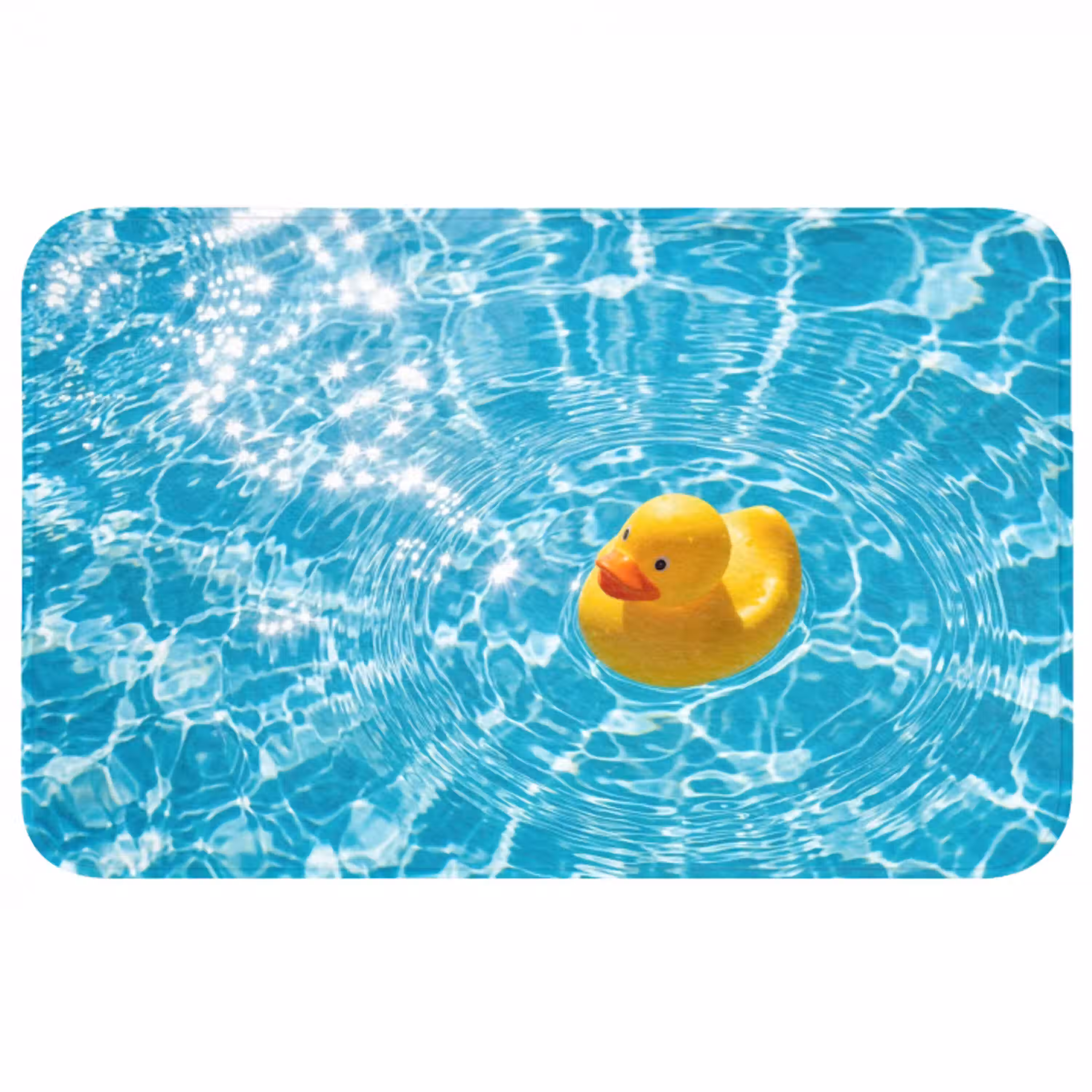 Badeend - Dobberen - Blauw Badmat middel -3d