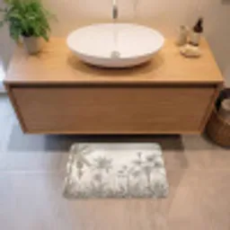 Jungle - Banenboom - Kolibrie - Beige Badmat klein -sfeer1