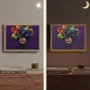 Vrouw - Paars - Druiven Light Box met batterij (Wandlamp) middel -sfeer3