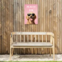 Zonnebril - Hartjes - Hond - Valentijn Tuinposter op houten frame 2 cm dik klein -sfeer4