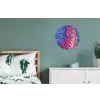 Tijger - Roze - Bladeren - Jungle Wandcirkel aluminium klein -slaapkamer