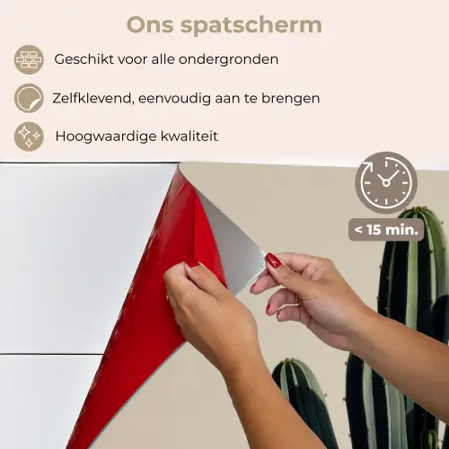 Cactus - Subtiel - Groen keuken achterwand spatscherm klein -spatscherm_NL