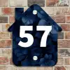 Blauwe bloemen - Traditioneel Naambord Huisje klein -sfeer6