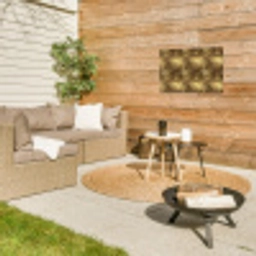 Palm - Waaier - Goud Tuinposter op houten frame 2 cm dik klein 845 -sfeer2