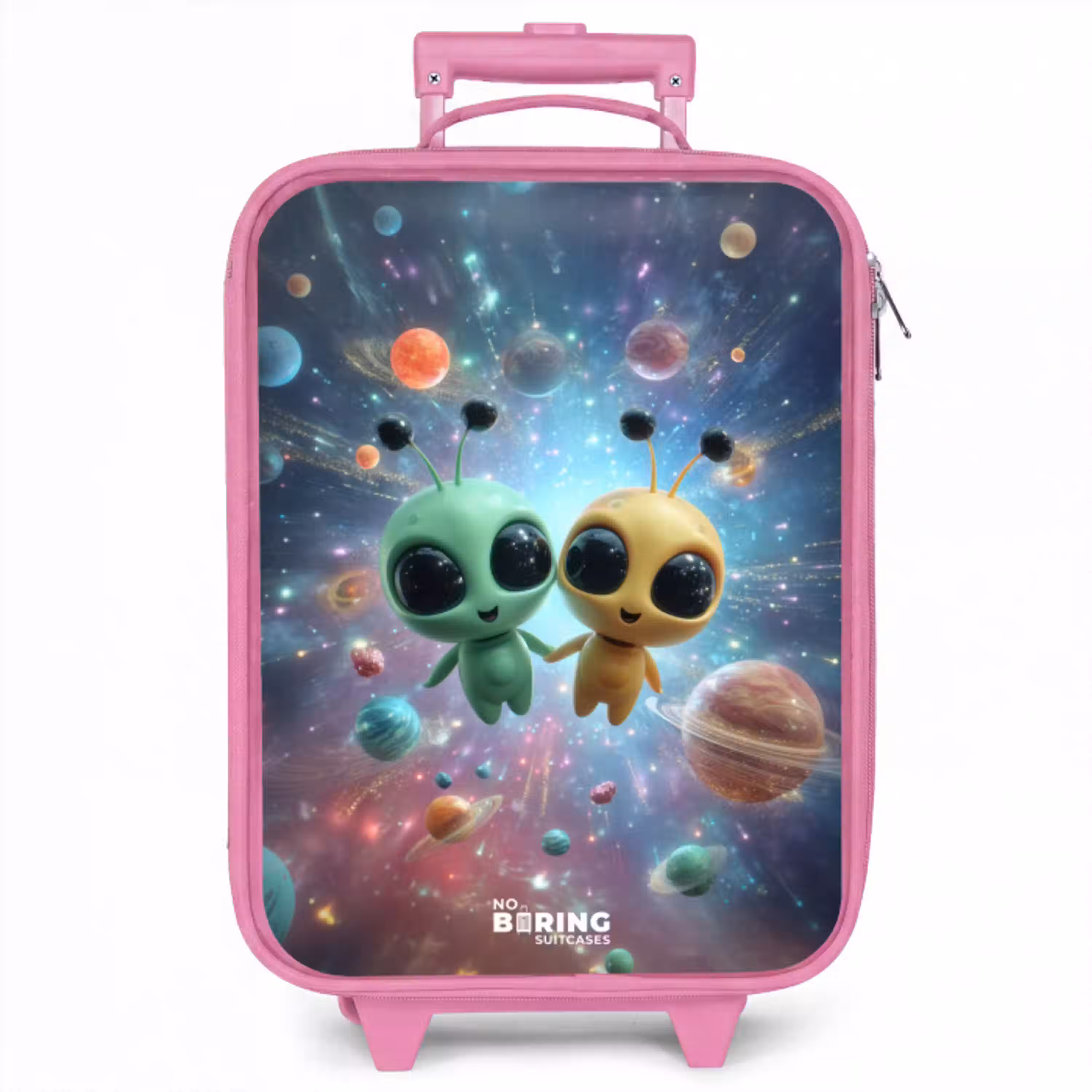 Vrolijke buitenaardse vrienden Kinderkoffer - Roze klein -zzz_website3d