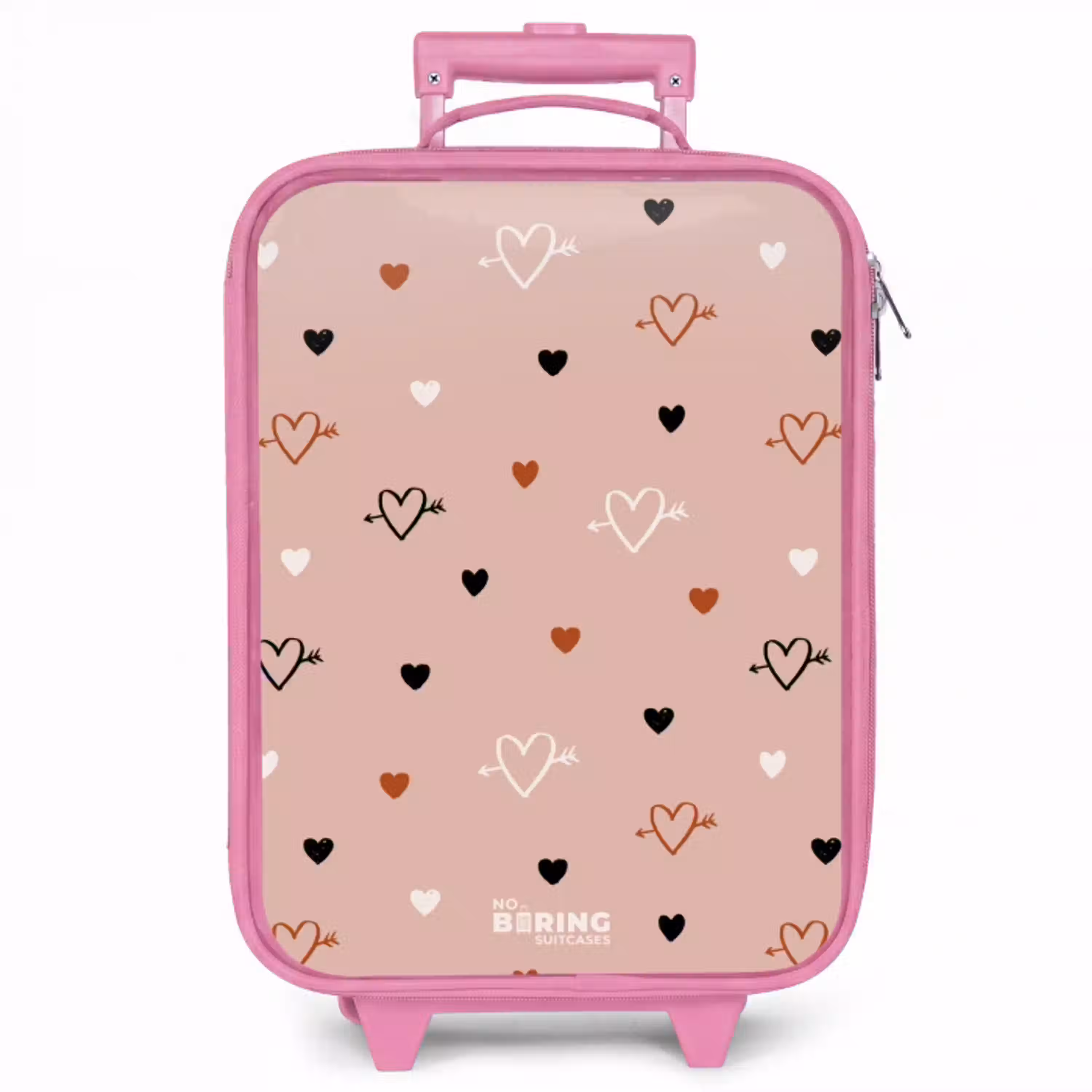 Hartjes met pijlen in zwart, wit en roze Kinderkoffer - Roze klein -zzz_website3d