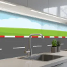 Racebaan - Illustratie - Sport - Kleurrijk keuken achterwand 2 middel -3d_schuin