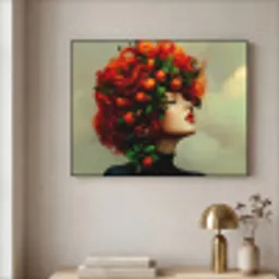 Vrouw - Appels - Rood - Bladeren Textielframe - compleet frame klein -sfeer2